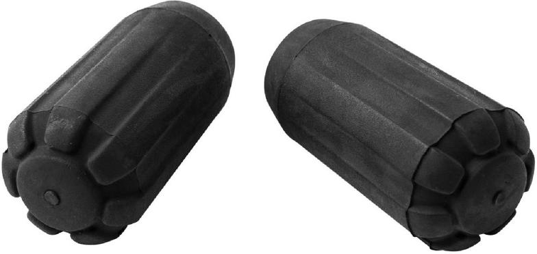 Z-Pole Trail Guard Tip Protectors on rocky terrain, showcasing durability.
