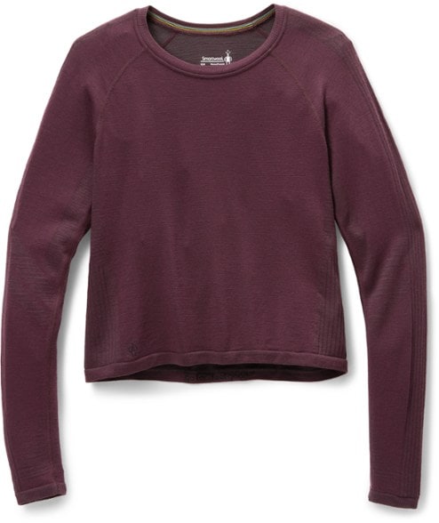 Smartwool Merino Seamless Long Sleeve Fitness Shirt front view, perfect for cold weather workouts.