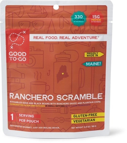 Ranchero Scramble breakfast pouch showcasing the flavorful ingredients used.