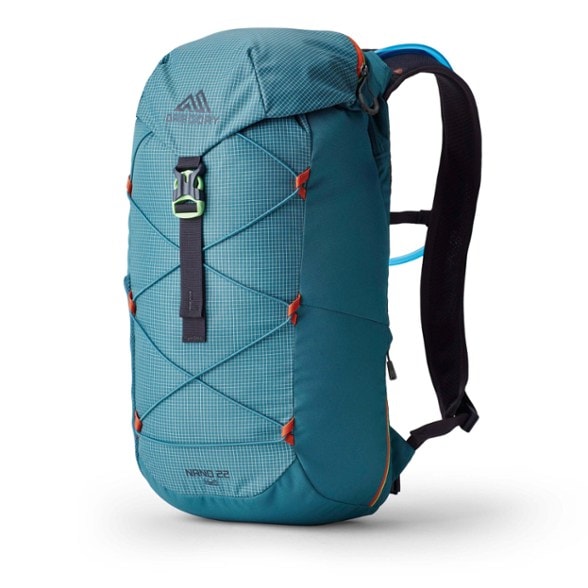Gregory Plus Size Nano 22 hydration pack shown from the front, ideal for hiking