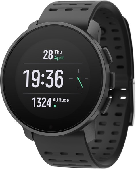 Suunto 9 Peak Pro Adventure Watch on a mountain trail, highlighting its rugged design and GPS functionality.