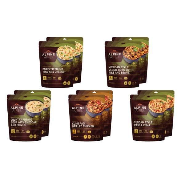 AdventureReady 5-Day Meal Kit showcasing various meals for camping.