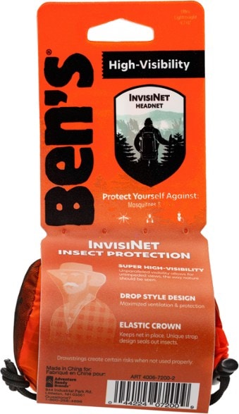 InvisiNet insect head net showcasing its sheer fabric and drop-neck design in a scenic outdoor setting.