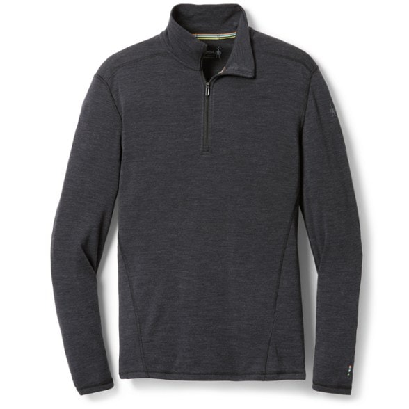Men's Merino Thermal Quarter-Zip Base Layer showing front view, perfect for skiing and running