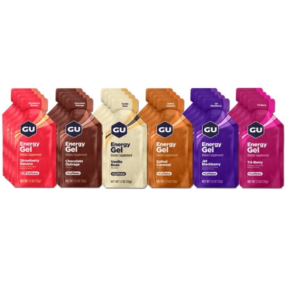 Close-up of Ultimate Energy Gel Multipack showing vibrant packaging and gel sachets.