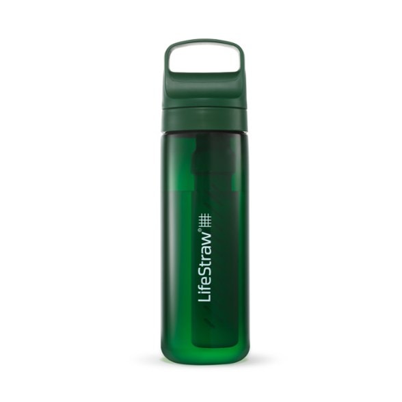 LifeStraw Go Bottle filtering water from a stream