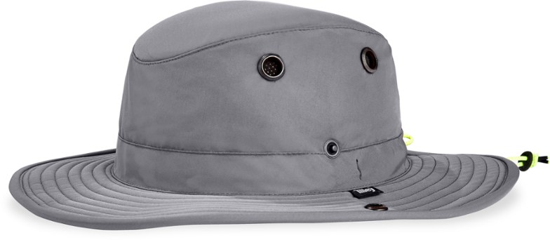 Side view of Tilley Horizon all weather hat showing wide brim and ventilation, perfect sun hat for outdoor sports