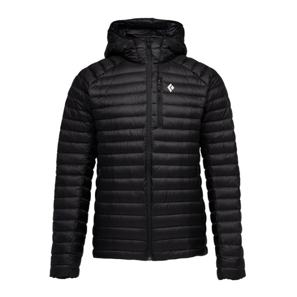 Summit Packable Down Hoodie, front view showcasing its sleek design and insulation features.