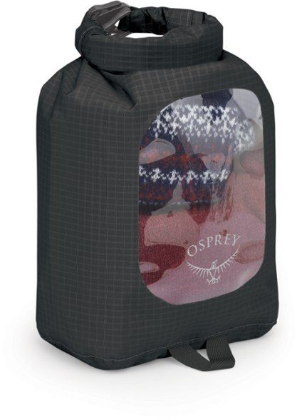 Osprey 20L ultralight waterproof dry sack showcasing the transparent window feature.