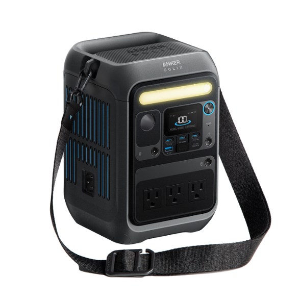 Anker SOLIX C300X power station with solar panel under blue sky