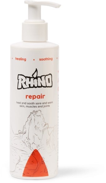 Rhino Skin Solutions Ultimate Repair Cream in a climbing setting, showcasing its use after a hard day outdoors.