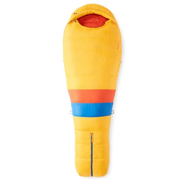 Marmot Never Summer sleeping bag with zippers for adjustable comfort.