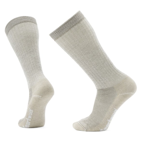 Close-up of Smartwool Classic Comfort Knee-High Hiking Socks highlighting the cushioned padding and fit.