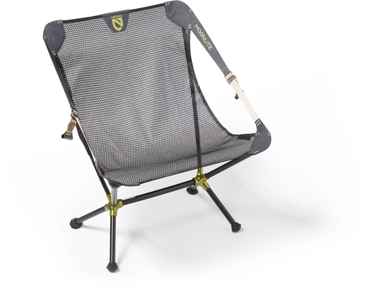 Moonlite chair in a park, demonstrating its lightweight design and ease of use.