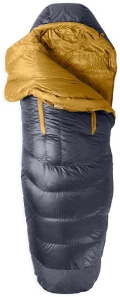 NEMO Disco 15 down sleeping bag displayed in a tent, emphasizing its spacious design.