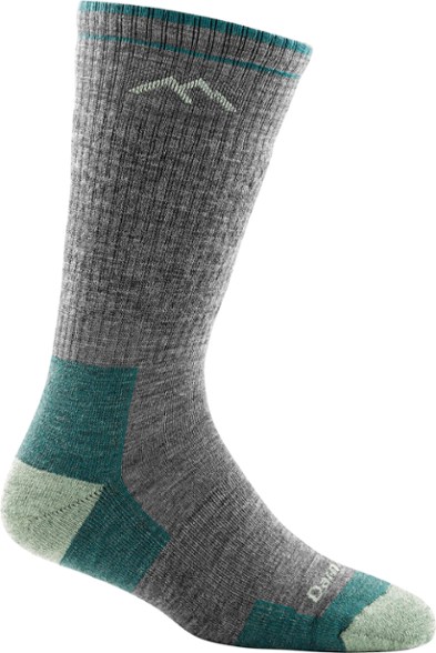 Ultimate women's merino wool hiking socks displayed from the side, showing cushioning and design.