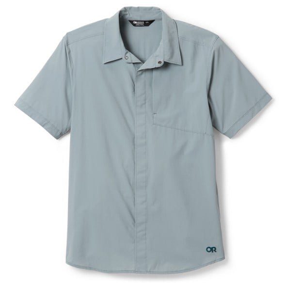 Astroman Ultra Lite Sun Protection Shirt for Men, front view in the mountains