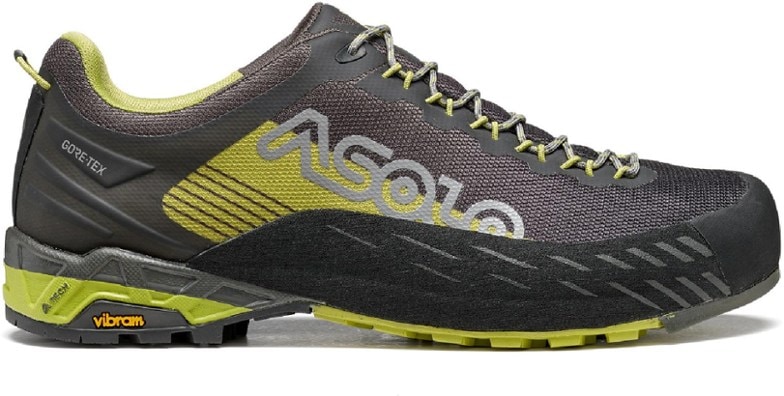 Side view of the Asolo Eldo GV men's approach shoes showcasing the seamless design and GORE-TEX lining.