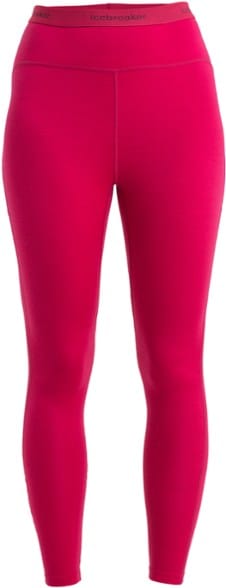 Icebreaker women's merino thermal leggings front view, showcasing the high waist design.