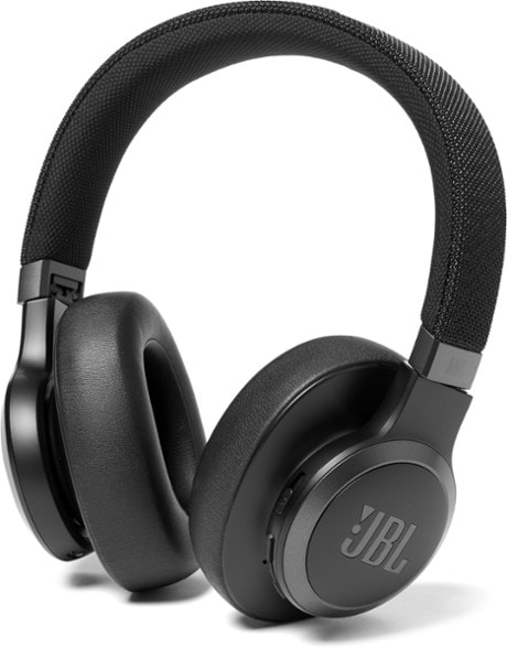 Side view of the over-ear headphones showing padded headband and noise-canceling design