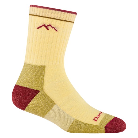 Close-up of Women's Stripes Micro Crew Merino Wool Hiking Socks showcasing the texture and cushioning.