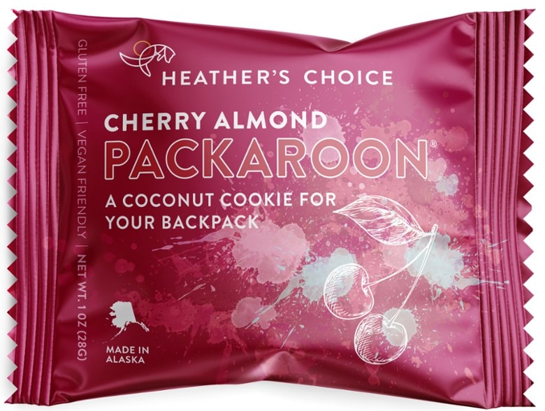 NutriPack Macaroons in Cherry Almond flavor, perfect for refueling on the trail.