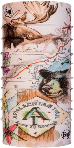 Appalachian Trail neck gaiter worn as a bandana in the sun.