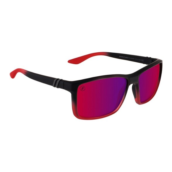 Mesa sunglasses showcasing TR90 frame and red lenses from a front angle