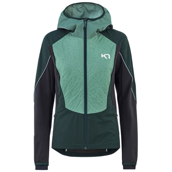 Tirill 2.0 Insulated Jacket on a snowy mountain, highlighting its water repellent hood.