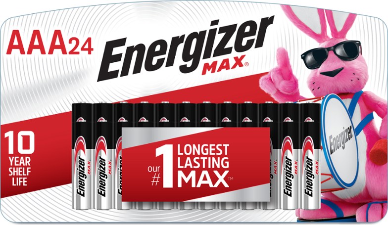Energizer Max AAA battery pack showcasing 24 batteries for reliable power