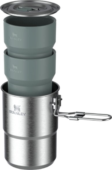 Stanley Wildfare Go Cookset with pot and insulated cups displayed outdoors