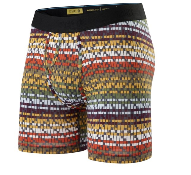 Side-angle view of GeoFit butter blend boxer briefs showing supportive structure and fly opening