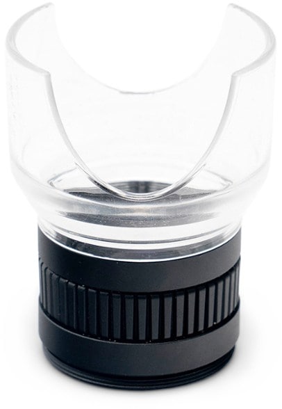 Explorer 4x magnifier lens showing a detailed view of a snowflake.