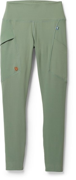 Fjallraven Abisko Women's Hiking Tights showcasing the fit and design during a hike.