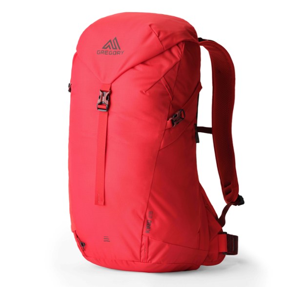 Front view of Gregory TrailFlex 28L daypack, showcasing breathable mesh back panel