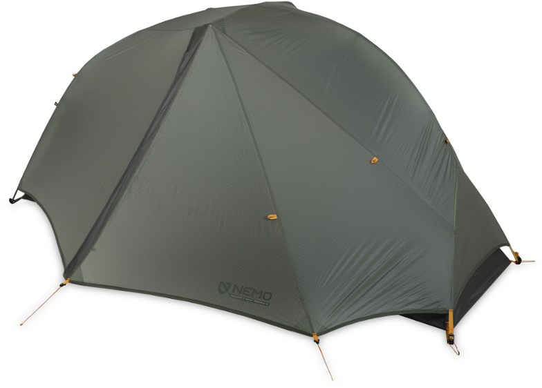 NEMO OSMO UltraLite bikepacking tent pitched in the woods, showcasing its compact design for solo hikers.
