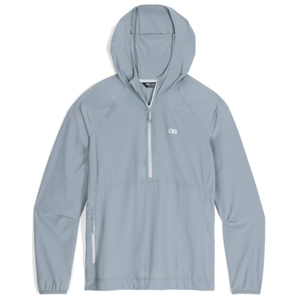 Astroman Breeze Women's Sun Protection Hoodie in action during a hike, showcasing its lightweight design.