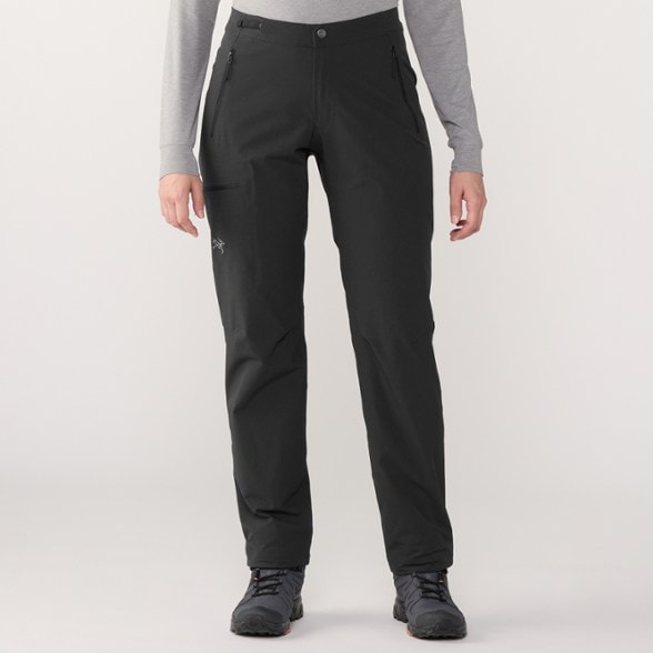 Close-up of Gamma Women's Softshell Adventure Pants showcasing the durable fabric and design.