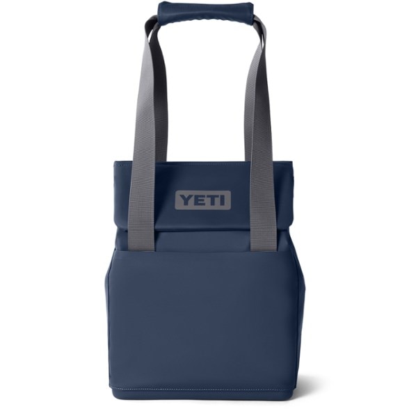 YETI Daytrip insulated cooler tote with snacks and drinks, MagSnap closure view.