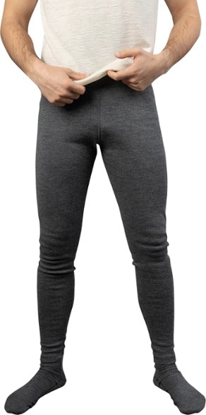 Close-up of men's alpaca wool leggings showcasing the soft fabric texture.