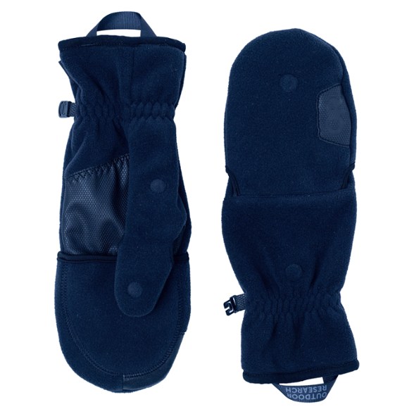 Side view of Gripper Windbloc Convertible Mittens, highlighting the synthetic grip and convertible feature.