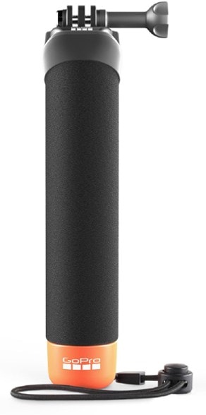 AquaGrip floating camera handle showcasing its bright orange cap and ergonomic design.