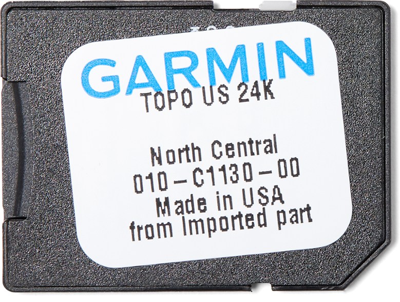 Garmin Topo U.S. 24K microSD card showcasing detailed map features.