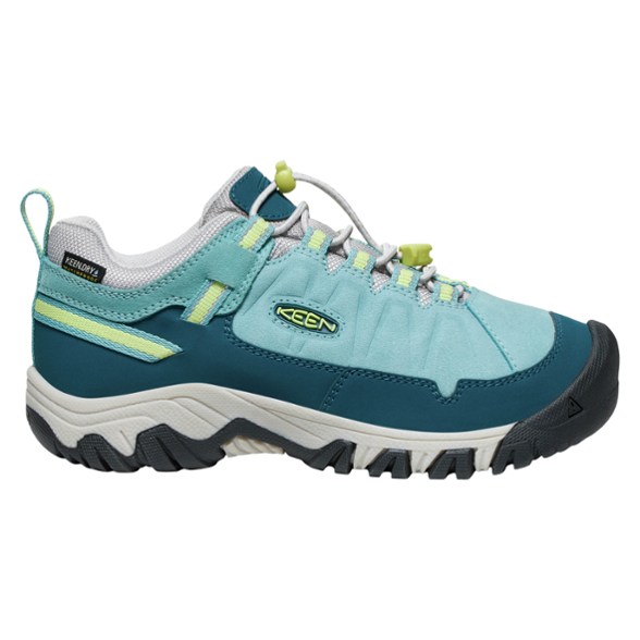 Side view of TrailBound IV waterproof hiking shoes showing tread grip and mesh design