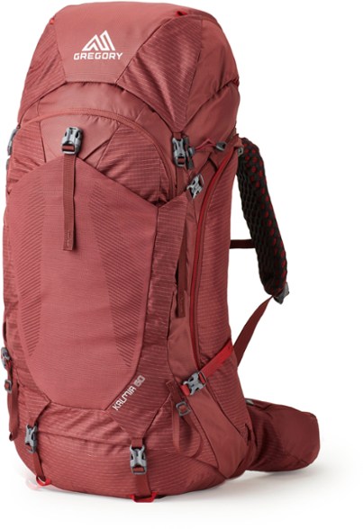 Front view of the Kalmia 60 Plus Size Women's Backpack, showcasing its spacious design and adjustable features.