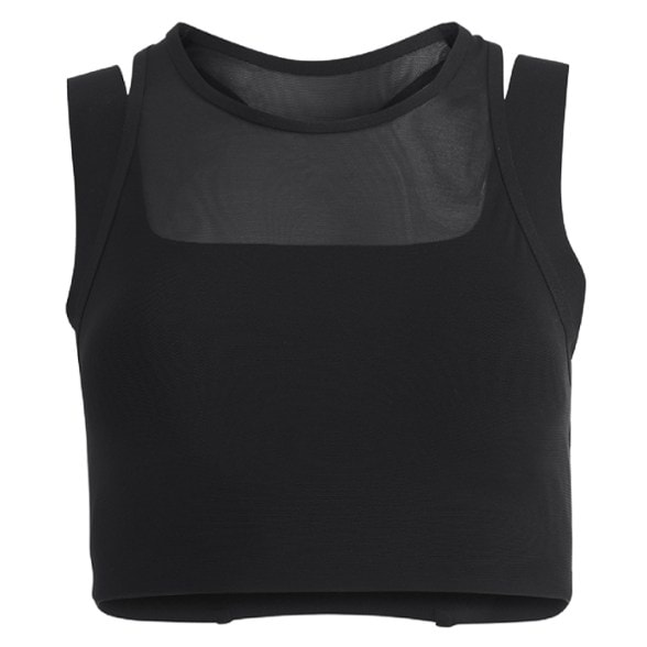 Refina Performance Running Bra in action during a run, showcasing its moisture-wicking capabilities.