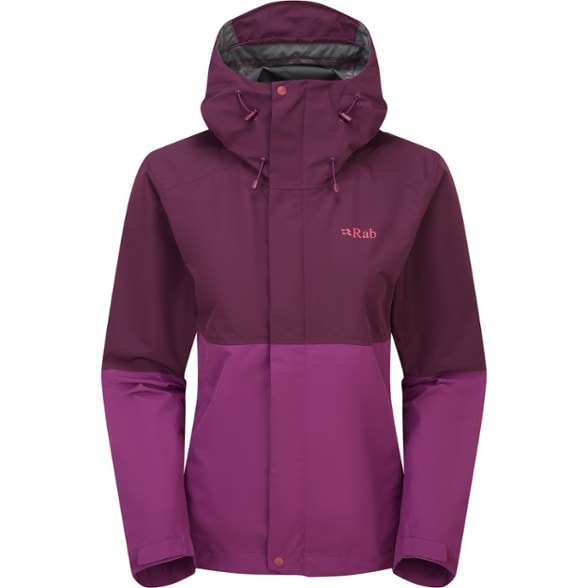StormGuard Women's Lightweight Waterproof Hiking Jacket showcased on a trail in the rain, highlighting its waterproof features.
