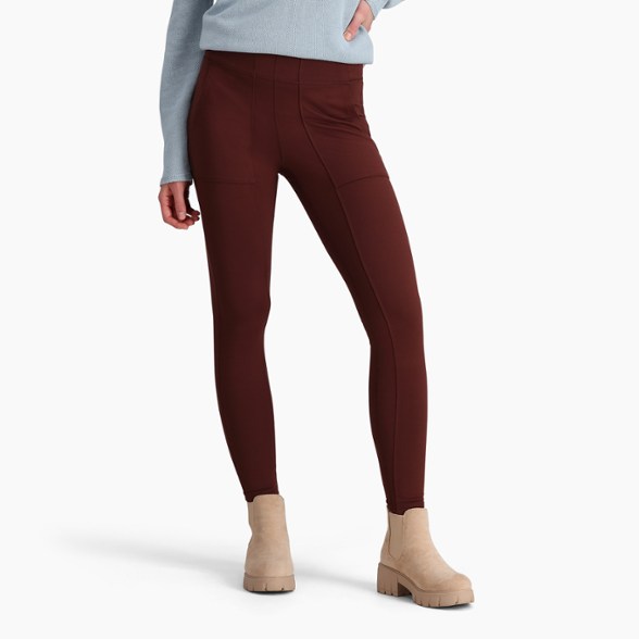 Royal Robbins Women's Pro Winter Leggings in action during a snowy hike