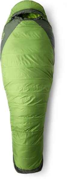 Marmot Trestles Elite Eco 30 women's sleeping bag features eco-friendly materials and a cozy design.