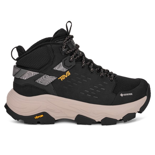 Side view of Teva Grandview Max GTX Women's Hiking Boots highlighting the durable leather and textile materials.